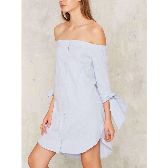 Sasha off the shoulder shirt dress - Picture 2 of 5